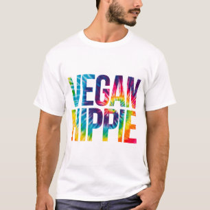 Vegan Hippie Tie Dye Funny Hippie Vegan T-Shirt