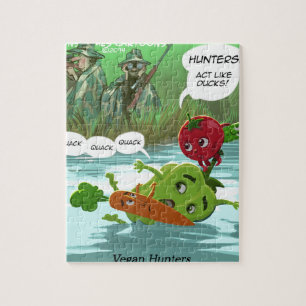 Vegan Hunters Funny Jigsaw Puzzle