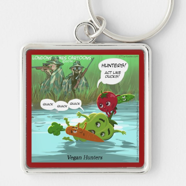 Vegan Hunters Funny Keychain (Front)