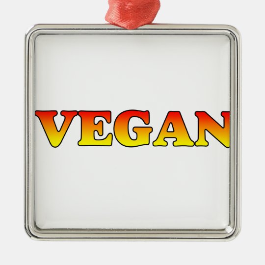 Vegan in Flames Metal Ornament