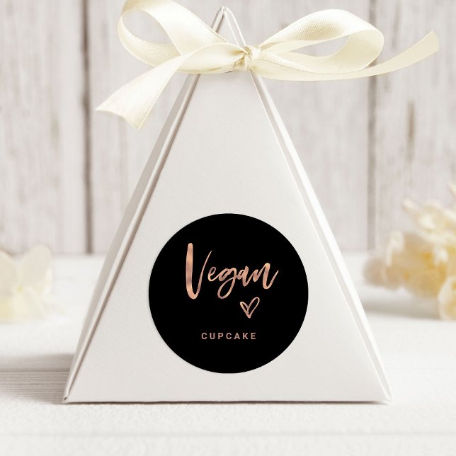 Vegan Item | Modern Casual Script and Heart Favor Classic Round Sticker (Creator Uploaded)