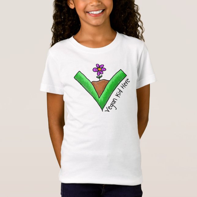 "Vegan Kid Here" T-Shirt (Front)