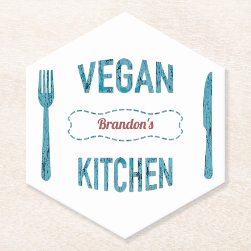 Vegan kitchen multi shape Paper Coaster