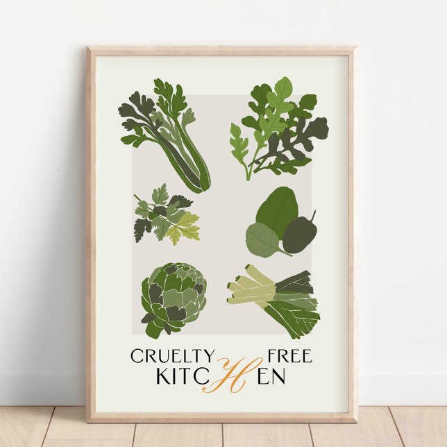 Vegan Kitchen Wall Art Cruelty Free Minimalist (Creator Uploaded)