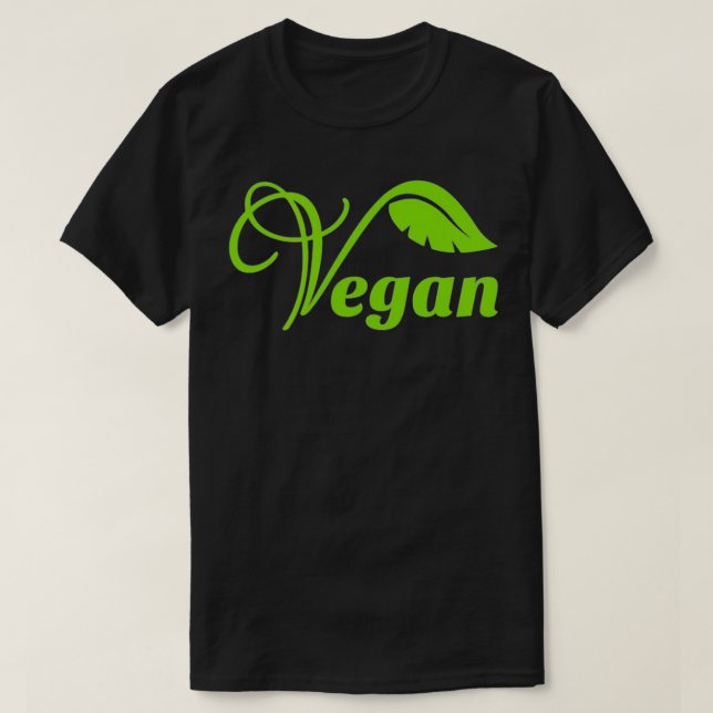 Vegan Leaf Logo Symbol  T-Shirt (Design Front)