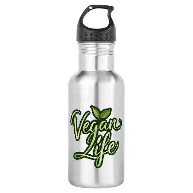Vegan Life Stainless Steel Water Bottle (Front)