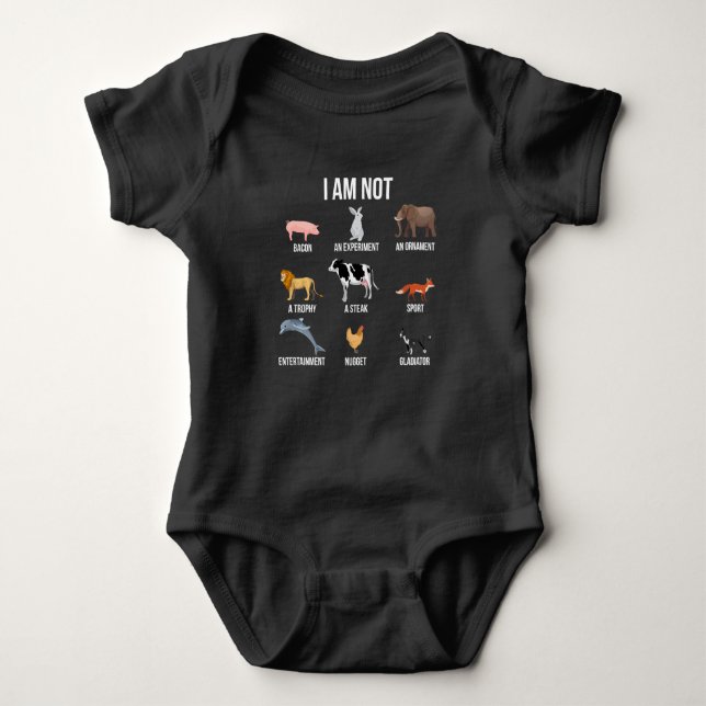 Vegan Life Statement Rescue Animal Rights Veggie Baby Bodysuit (Front)