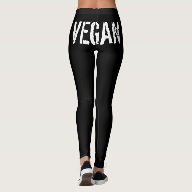 "VEGAN" LOGO BLACK LEGGINGS (Back)