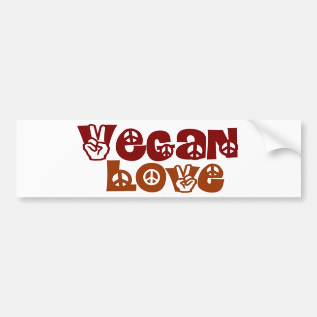 Vegan Love Bumper Sticker (Front)