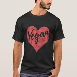 Vegan Love He Distressed Style Plant Based T-Shirt