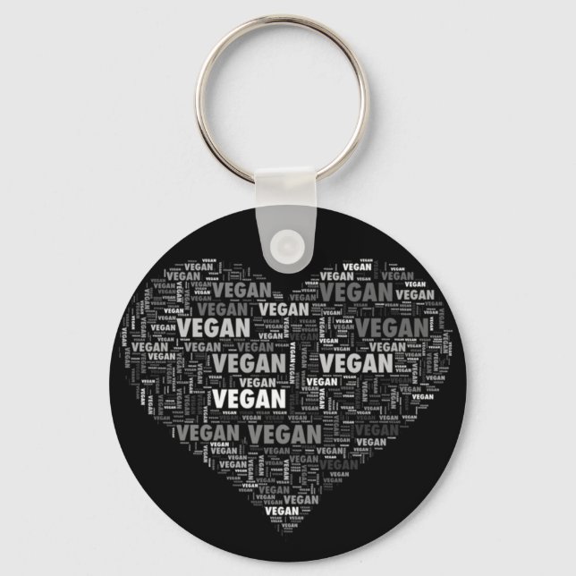 Vegan love heart design keychain (Front)
