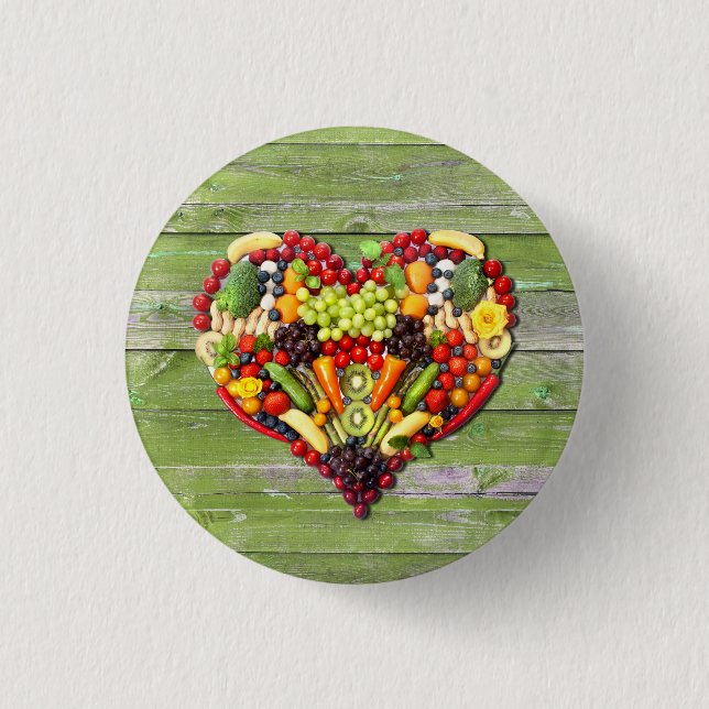 VEGAN LOVE -  your Heart Button (Front)
