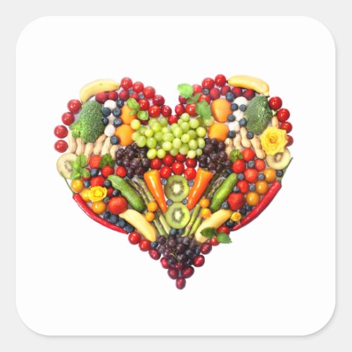 VEGAN LOVE _  your Heart Square Sticker