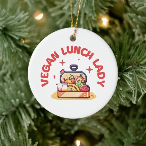 VEGAN LUNCH LADY’S CERAMIC ORNAMENT