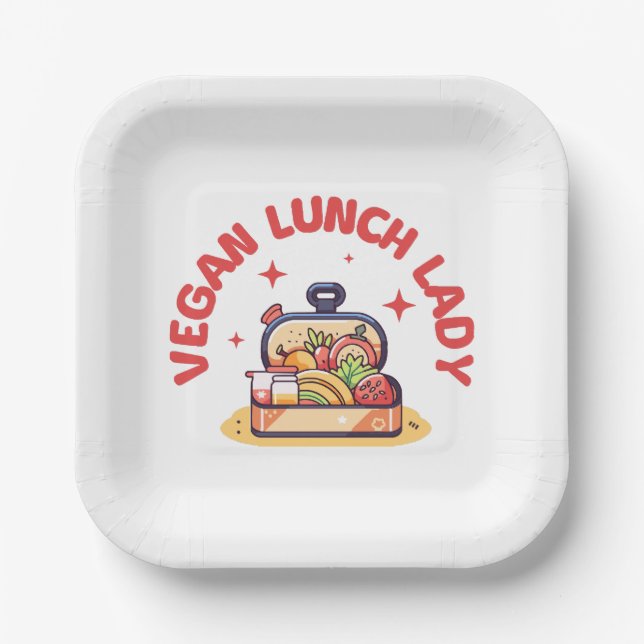 VEGAN LUNCH LADY’S PAPER PLATES (Front)