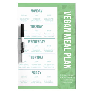 Vegan Meal Planner Dry Erase Board