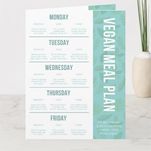 Vegan Meal Planner  Shopping List Download Card