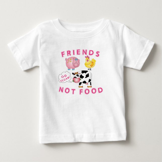 Vegan Messaged Shirt - Friends Not Food (Front)