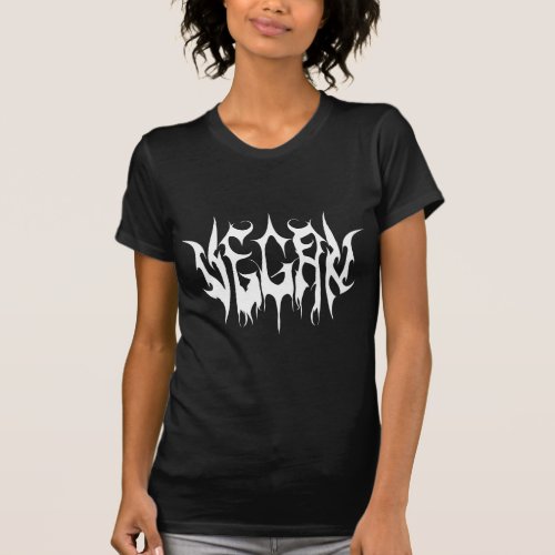 Vegan metal logo dark T_Shirt