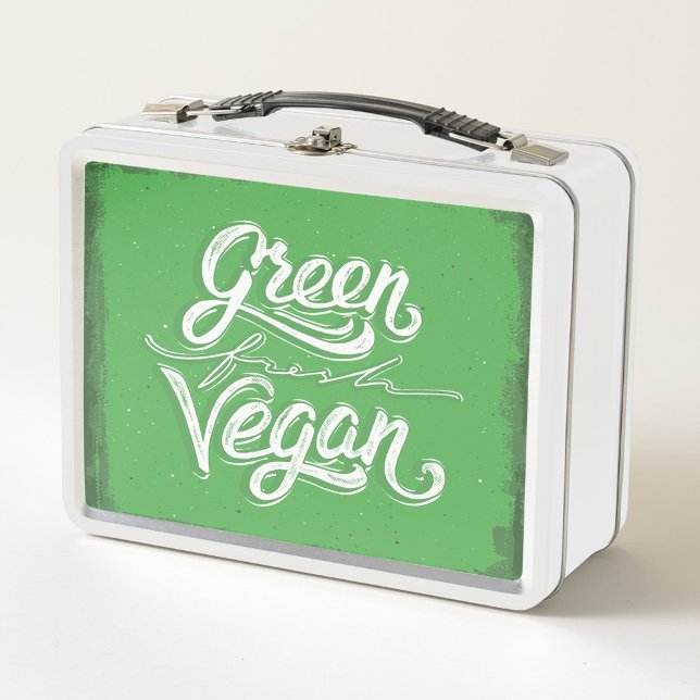 Vegan Metal Lunch Box (Green Fresh Vegan Lunch Box!)