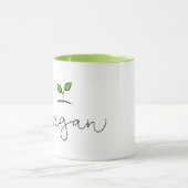Vegan Minimalistic Custom Background Color Mug (Center)