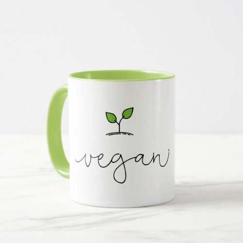 Vegan Minimalistic Custom Background Color Mug
