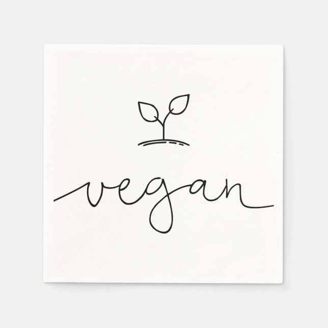 Vegan Minimalistic Custom Background Color Napkins (Front)