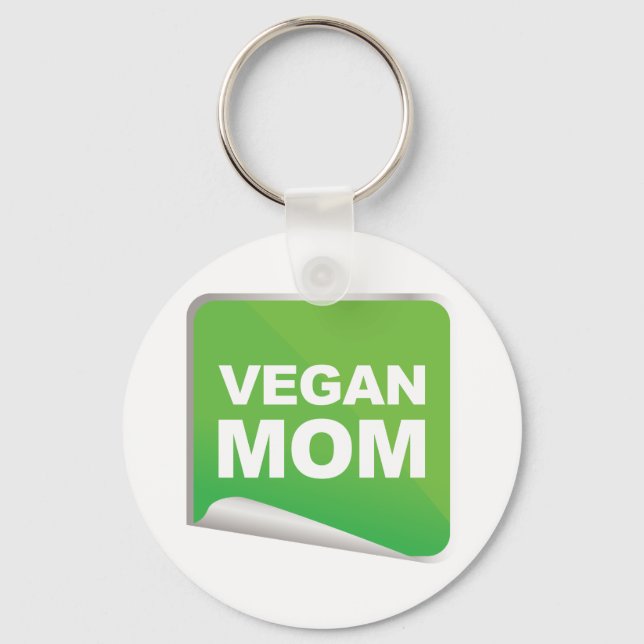 Vegan Mom Label Keychain (Front)