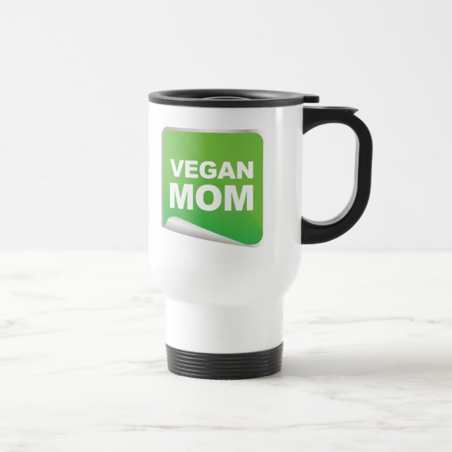 Vegan Mom Label Travel Mug (Right)