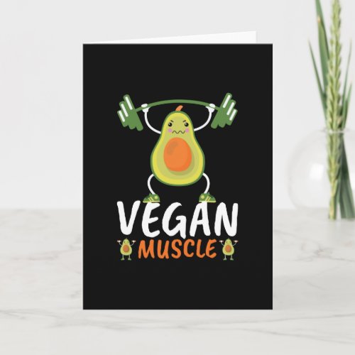 Vegan muscle Body building gift for weight lifter Card