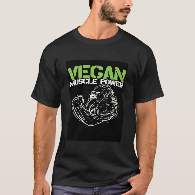 Vegan Muscle M0nkey Ape Love Animals Animal T-Shirt (Front)