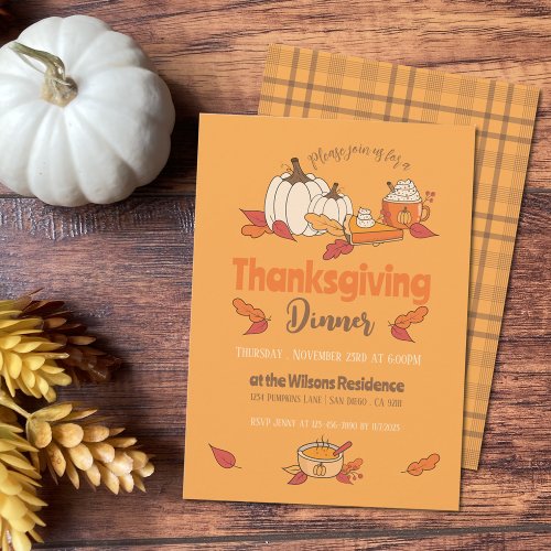 Vegan Ochre Editable Thanksgiving Invitation