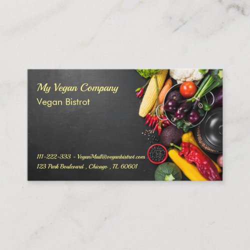 Vegan or Vegetarian Bistrot or Restaurant Business Card