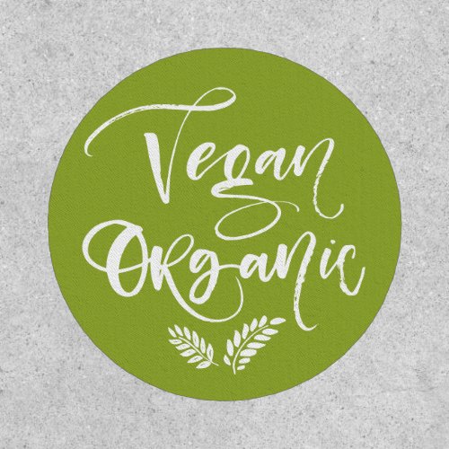 Vegan Organic Green Rustic Modern Calligraphy Patch