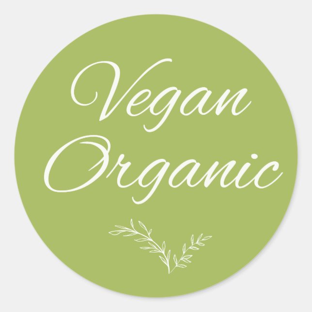 Vegan Organic Rustic Modern Calligraphy Sticker    (Front)