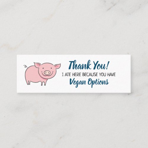 Vegan outreach restaurant thank you mini business card