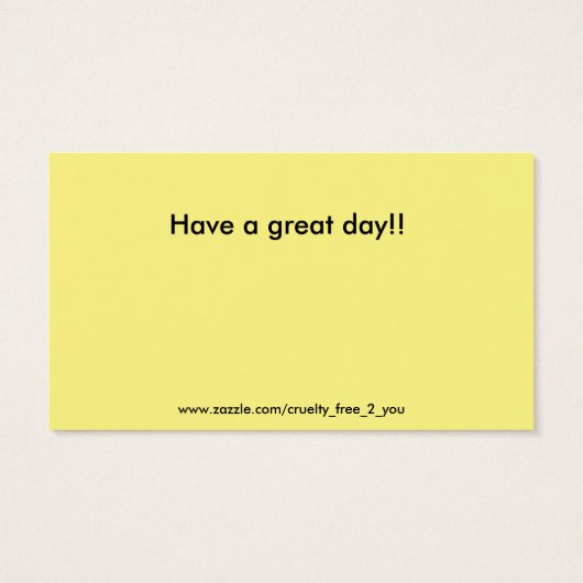 Vegan Outreach Thank You Cards (Back)