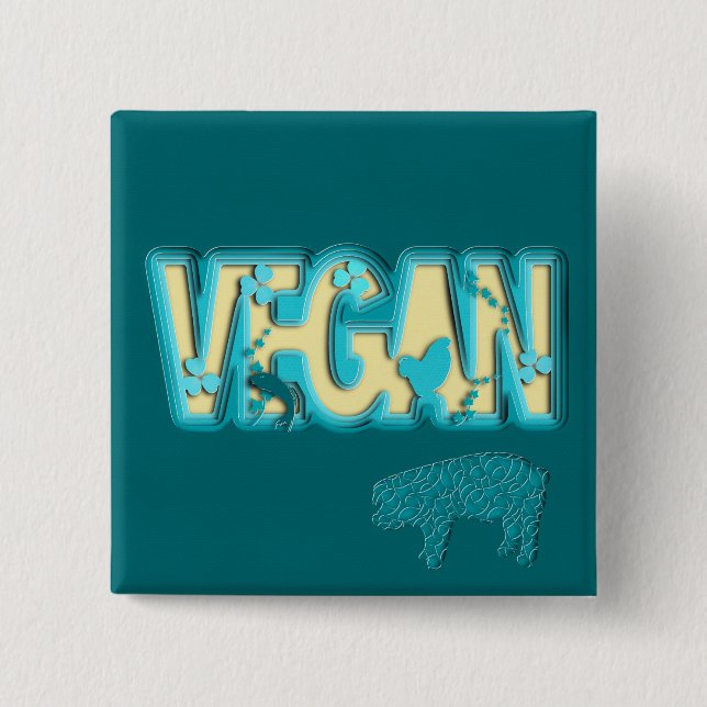 Vegan paper cut-out button (Front)
