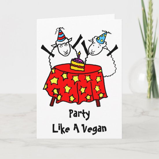 Vegan Party Happy Birthday Card