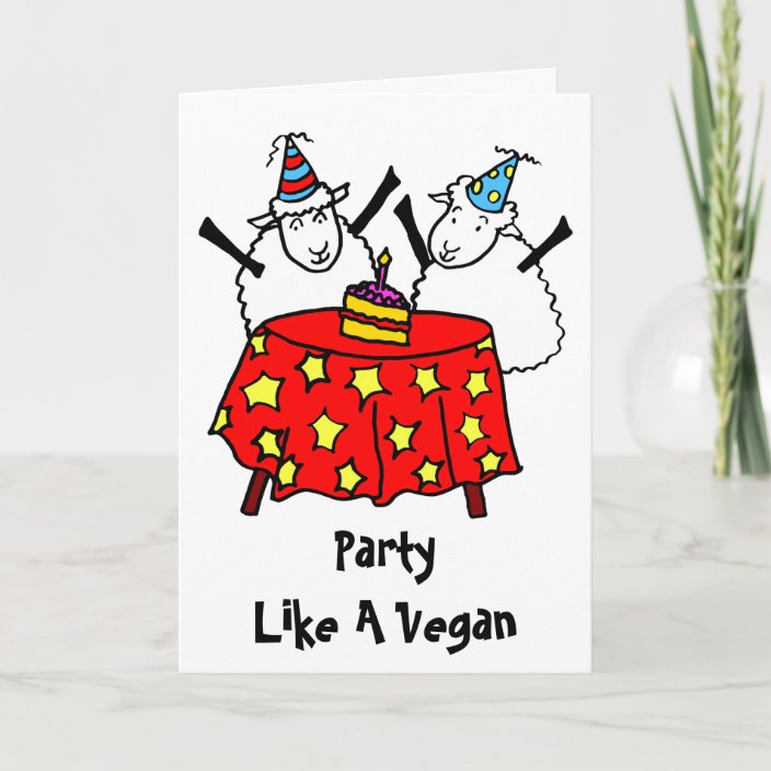 Vegan Party Happy Birthday Card Zazzle Com
