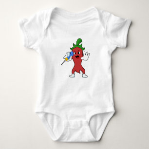 Vegan Pepper at Darts with Dart.PNG Baby Bodysuit