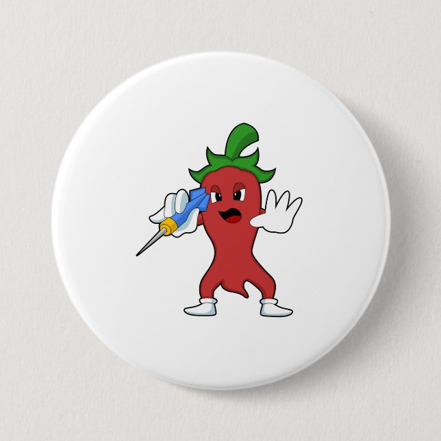Vegan Pepper at Darts with Dart.PNG Button (Front)