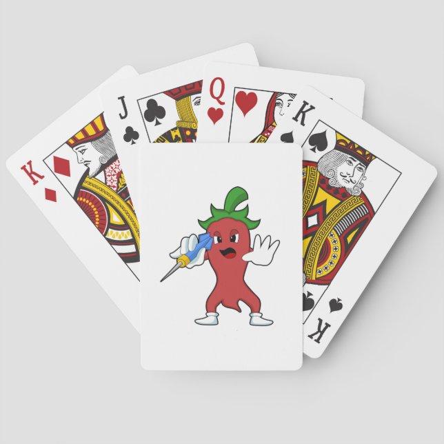 Vegan Pepper at Darts with Dart.PNG Poker Cards (Back)