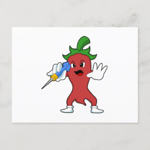 Vegan Pepper at Darts with Dart.PNG Postcard