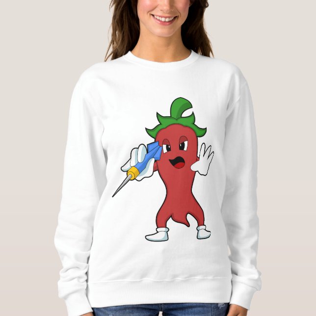 Vegan Pepper at Darts with Dart.PNG Sweatshirt (Front)