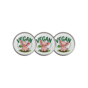 Vegan Piglet Golf Cute Animal-Friendly Ball Marker