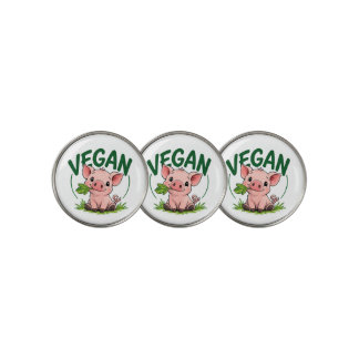 Vegan Piglet Golf Cute Animal-Friendly  Ball Marker