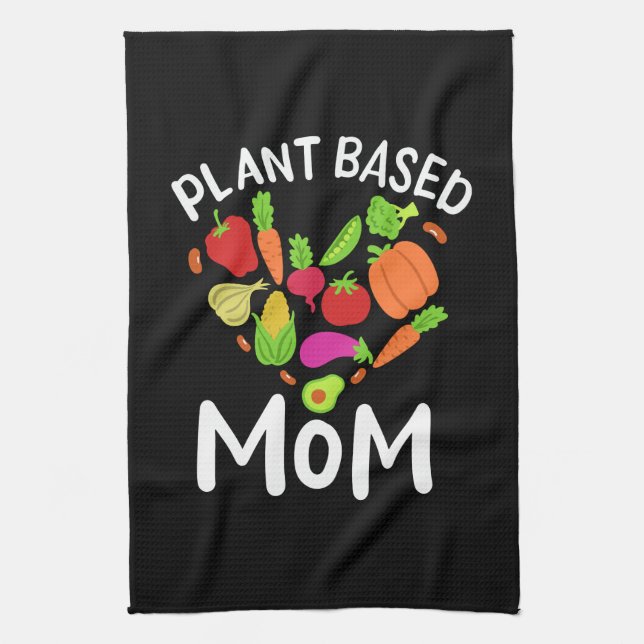 Vegan - Plant Based Mom Kitchen Towel (Vertical)