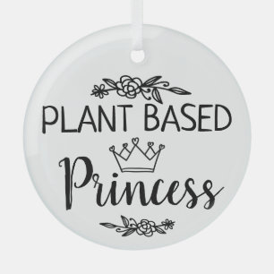 Vegan Plant based Princess floral Glass Ornament