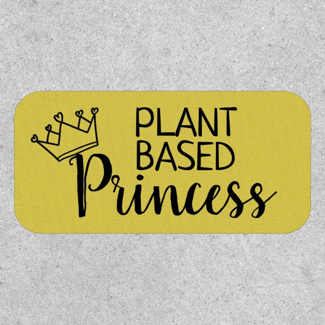 Vegan plant-based princess with crown patch (Front)